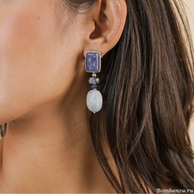 Серьги Nature Bijoux, Arctique, с аквамарином и содалитом, NB25.1-12-90013 синий